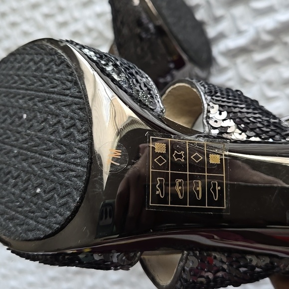 Michael Michael Kors Sequin Strappy Heels Gunmetal Party Glam Summer Shoes - Picture 10 of 11